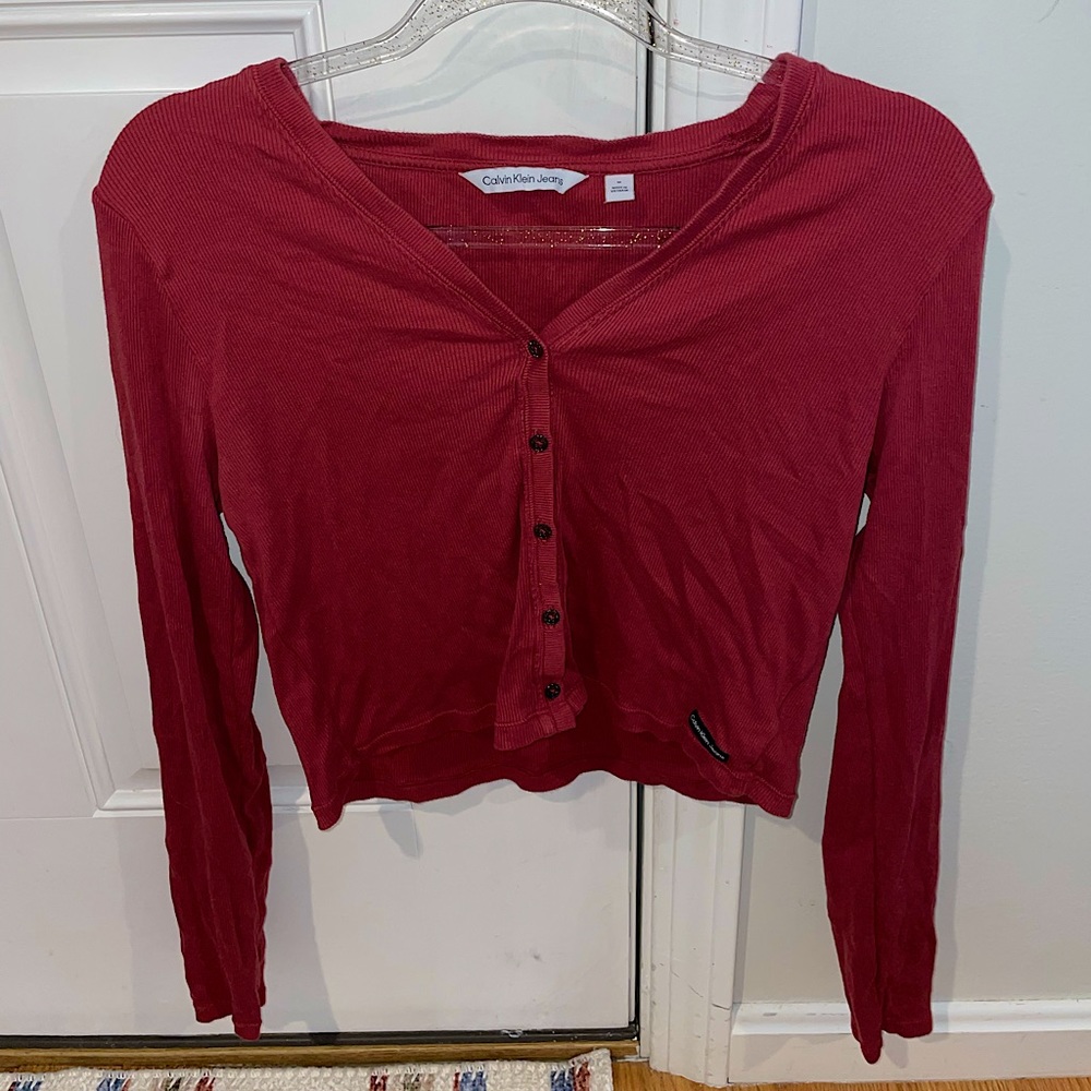 Calvin Klein Jeans long sleeve crop shirt